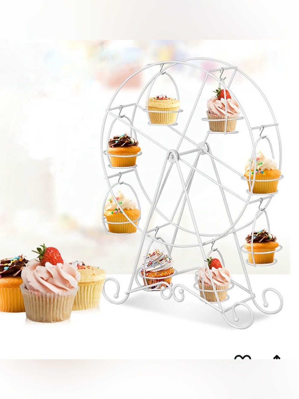 Imperial Home Silver Ferris Wheel 8 Cupcake Stand